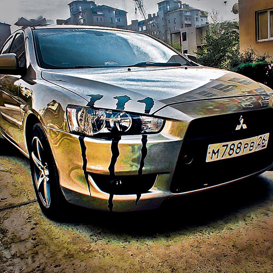 Наклейка — Mitsubishi Lancer X, 1,8 л, 2008 года | стайлинг | DRIVE2