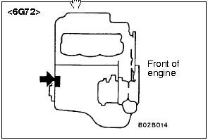 Где находится номер двигателя 6g72 на мицубиси паджеро