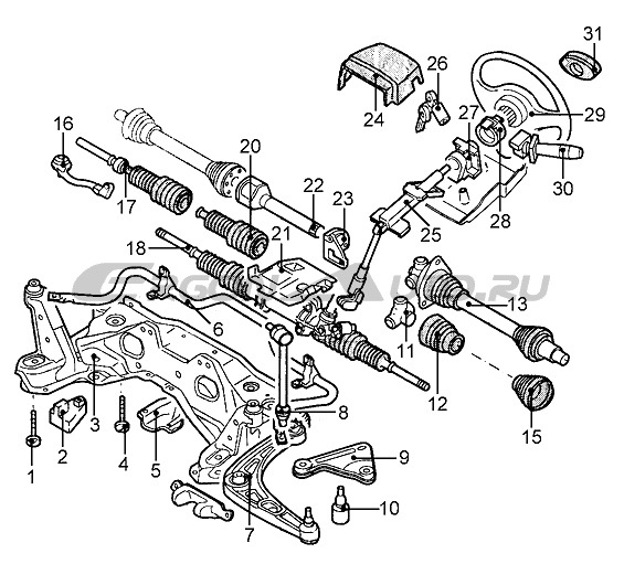 Передняя подвеска рено лагуна 1 схема