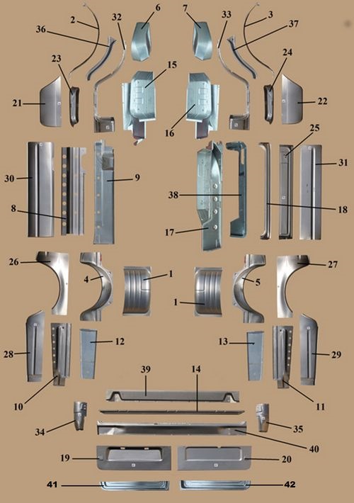Схема кузова газель 2705