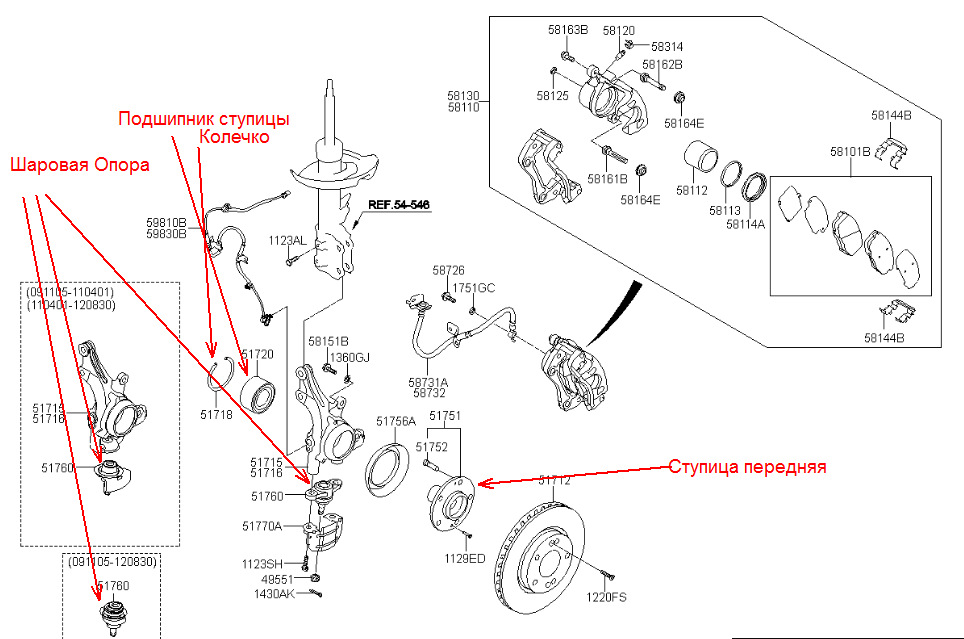 Передняя подвеска киа сид 2008 схема с названиями