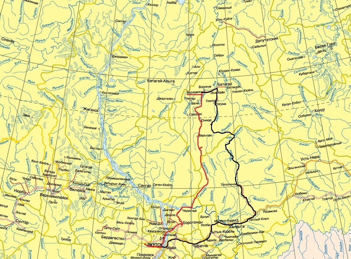 Карта алданского района якутии с населенными пунктами подробная
