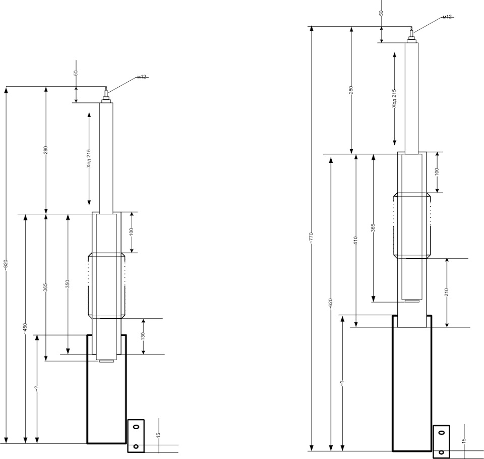 Стойка амортизатора чертеж