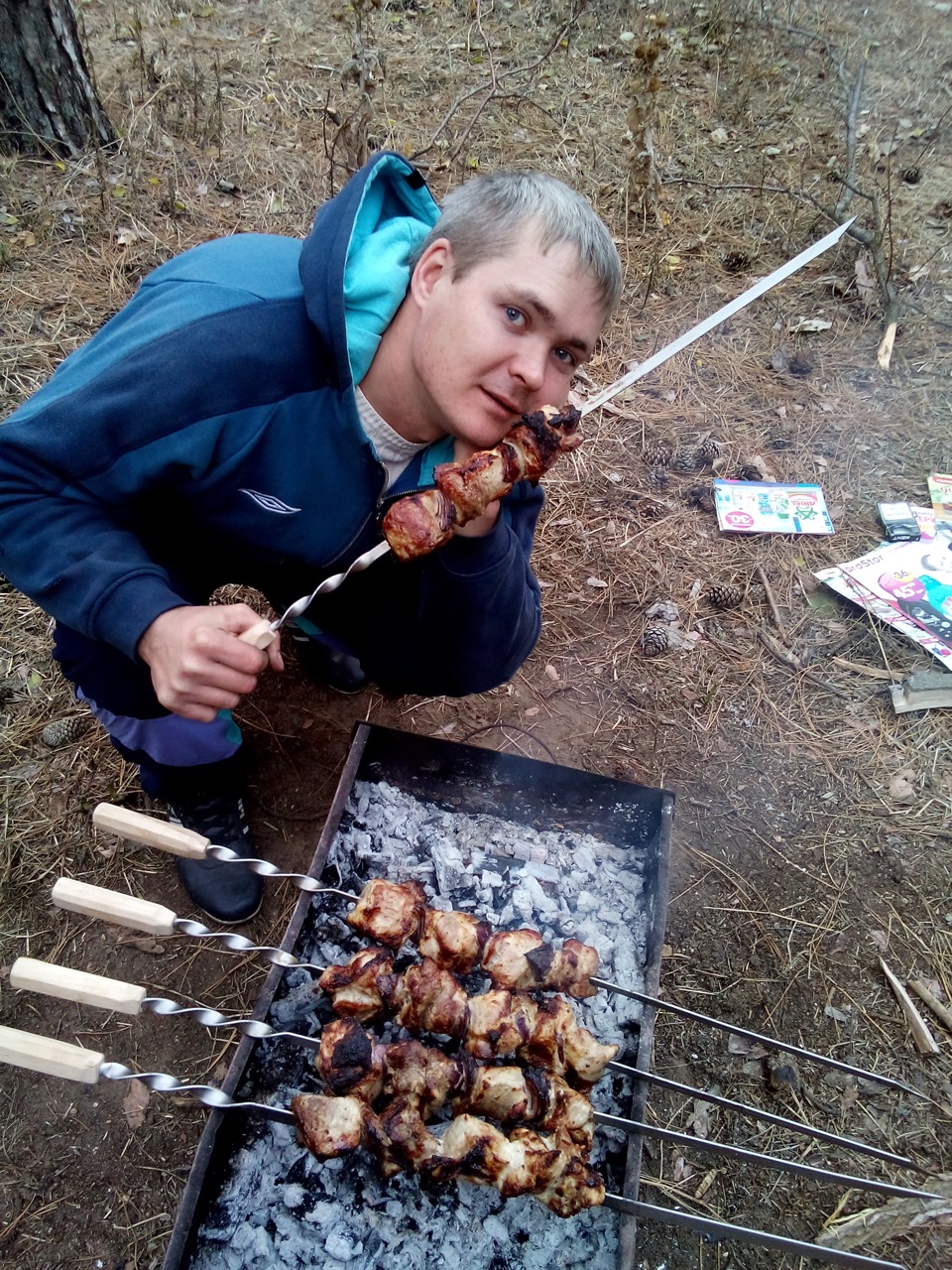 Фото шашлыка на природе осенью