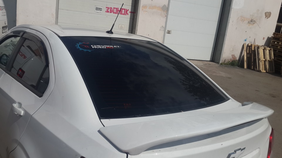 Тонировка + полоска на лоб — Chevrolet Aveo Sedan (2G), 1,6 л, 2012 ...