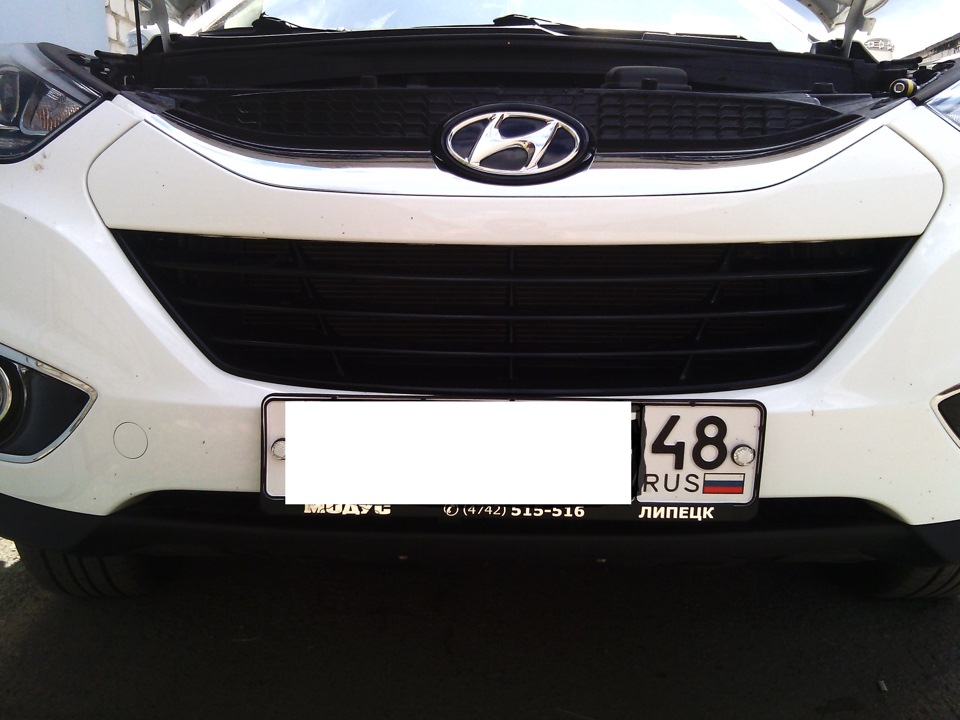 Сетка в бампер. — Hyundai ix35, 2 л., 2014 года | аксессуары | DRIVE2