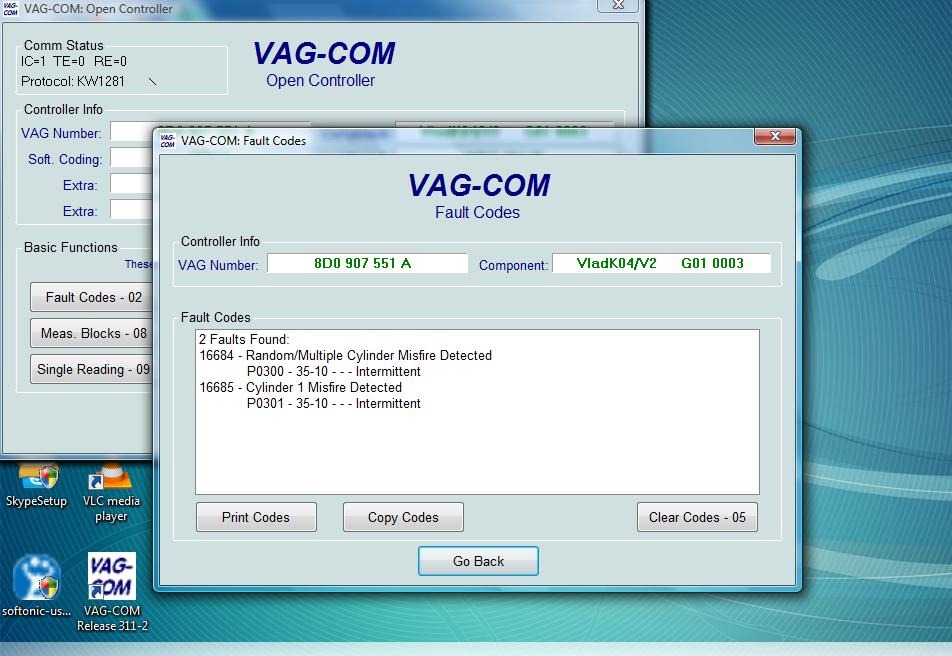 Vag fault code