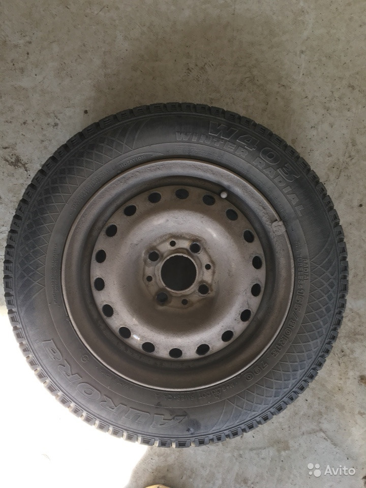 Шины зимние шипованные 155/80 R13, штампованные диски 5Jx13 ET40 4x98 ...