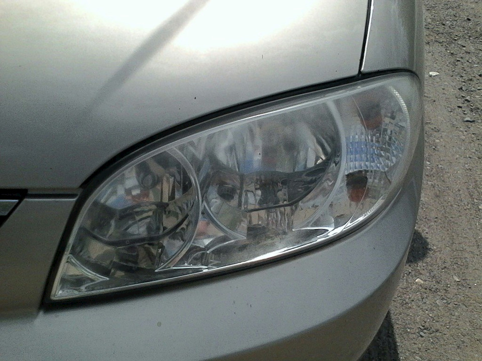 Как я отполировал фары детской зубной пастой от 6 лет. — KIA Spectra, 1 ...