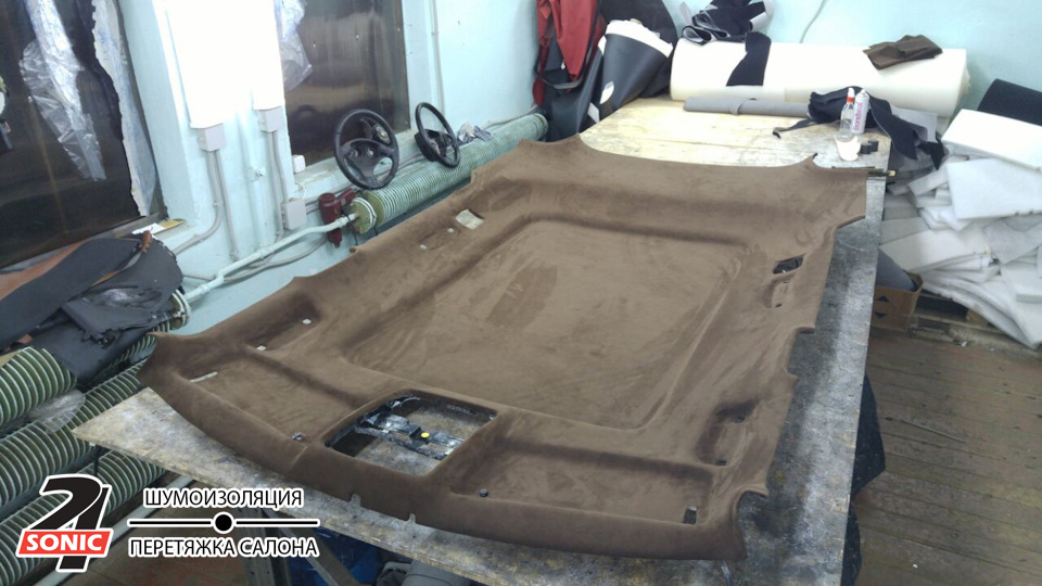 Перетяжка потолка алькантарой Range Rover Sport — 24sonic на DRIVE2