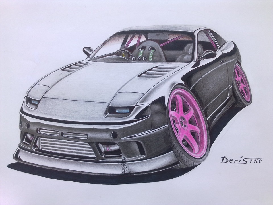 Нарисовать nissan 180sx