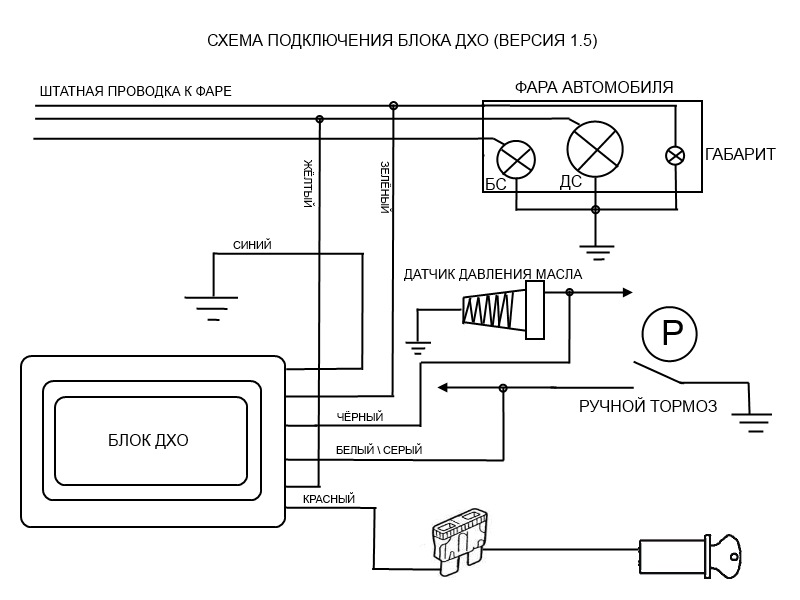 Как подключить дхо с функцией поворотника схема подключения