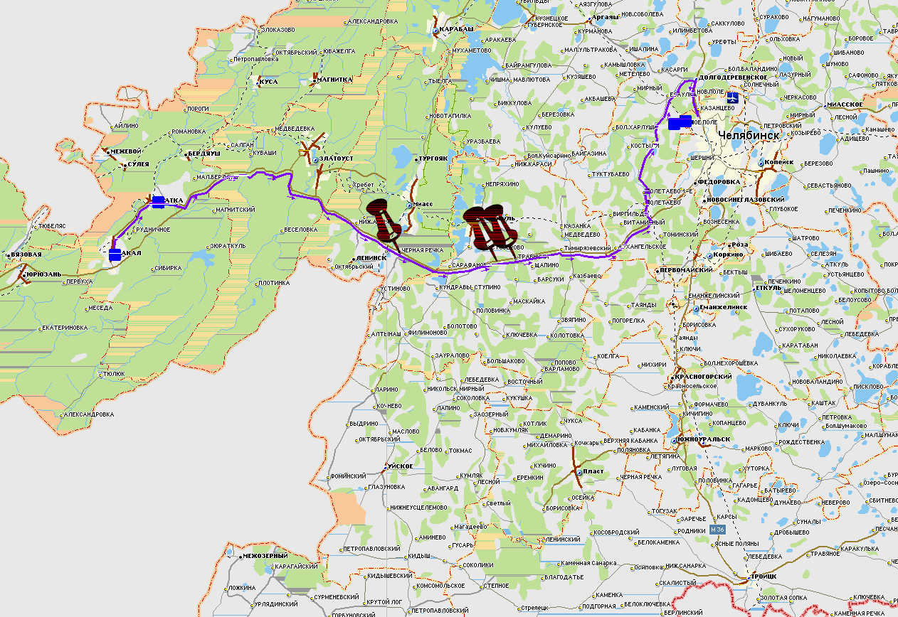 Челябинск на карте