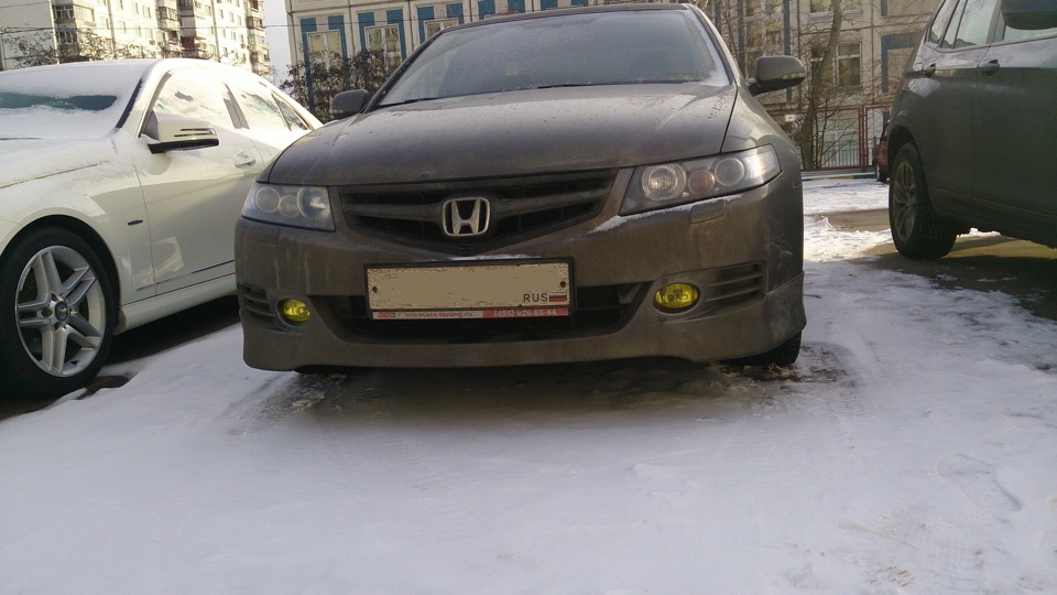 желтые туманки в стиле ждм) — Honda Accord (7G), 2,4 л, 2007 года ...
