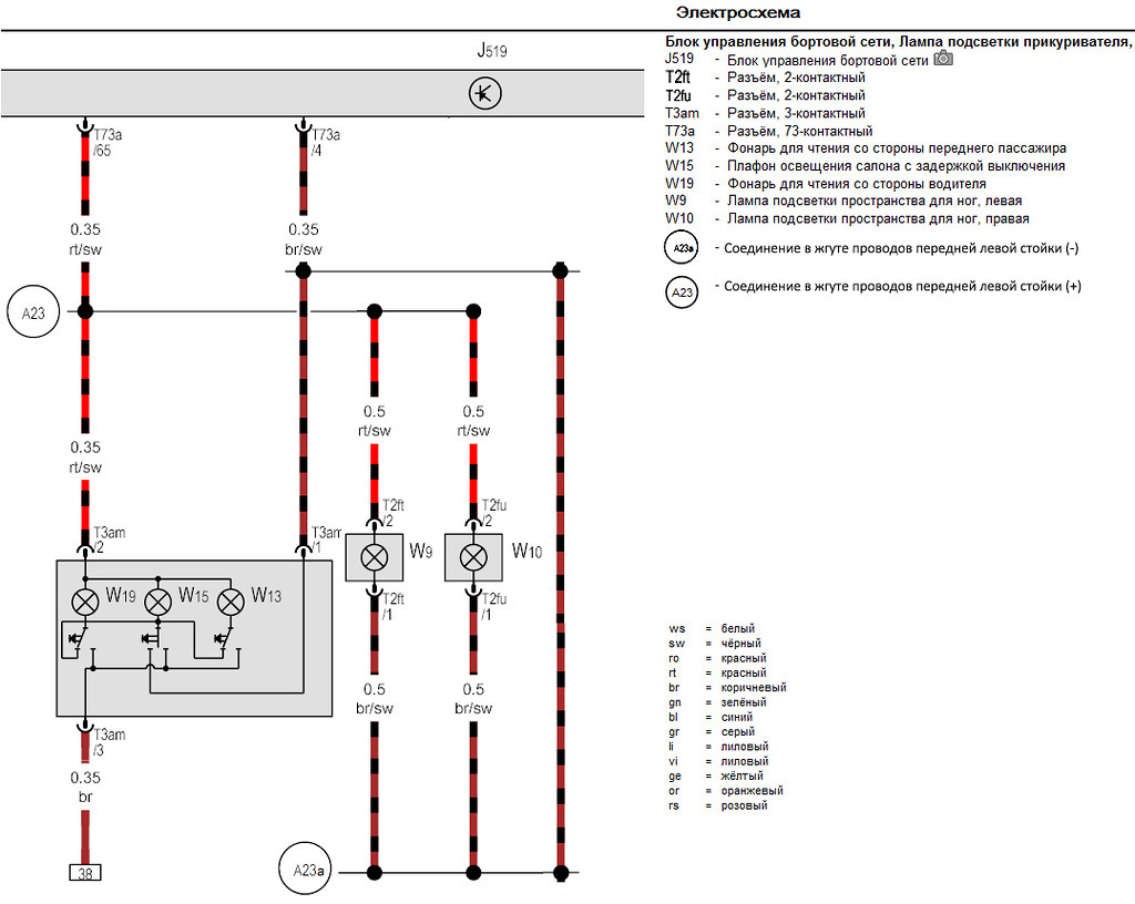 Схема проводки фольксваген поло