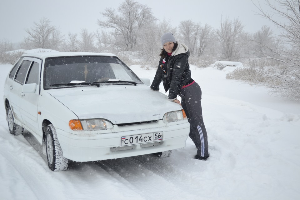 Ваз 2114 белая зимой