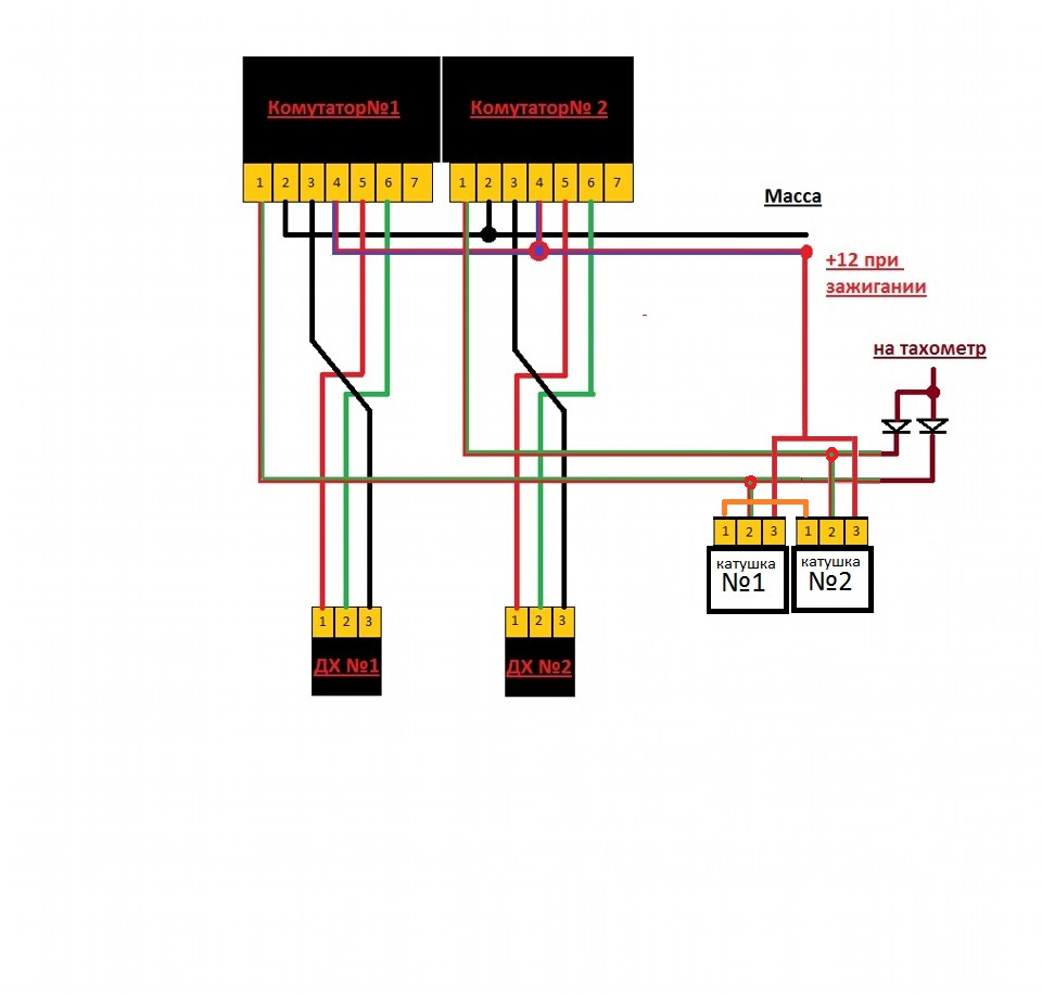 Схема двухканального коммутатора зажигания