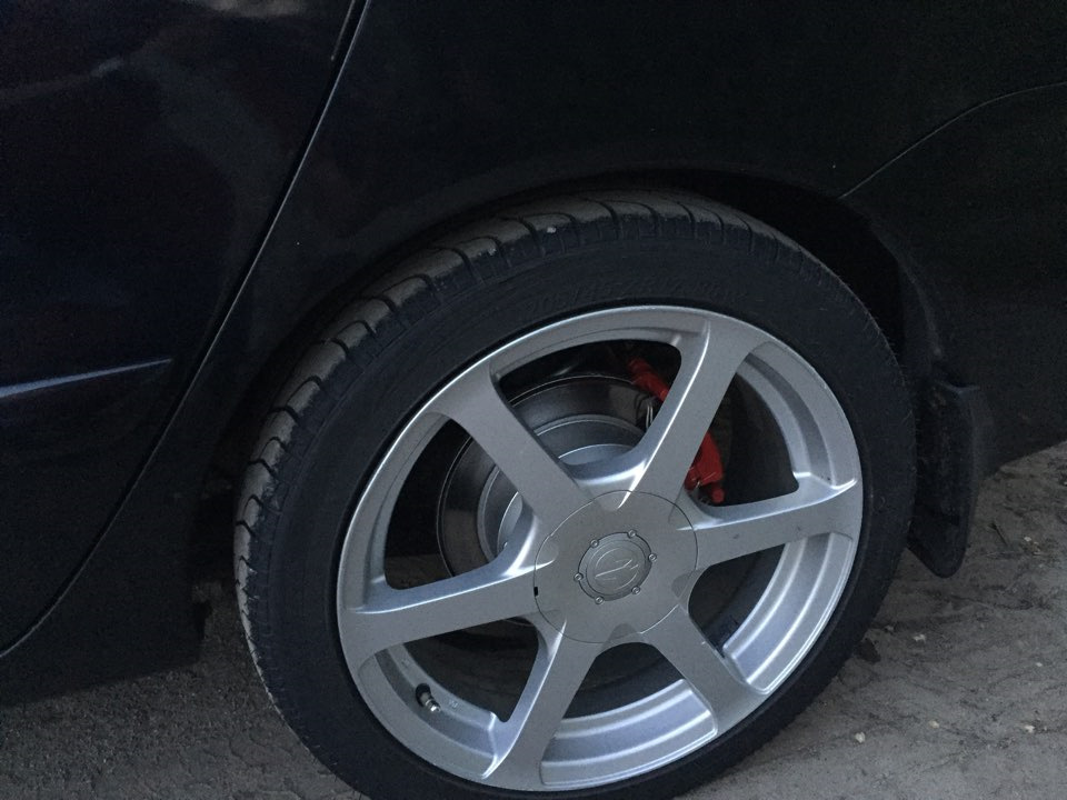 №53. Колхоз в студию! Суппорта в красный) — Mitsubishi Lancer IX, 1,6 л ...