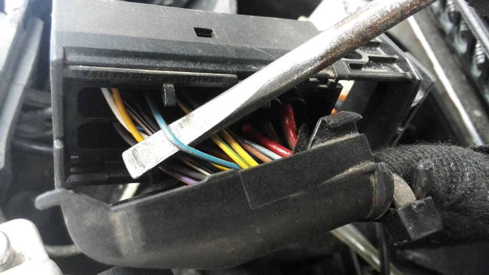 серый провод с синей полосой — Volkswagen Passat B5