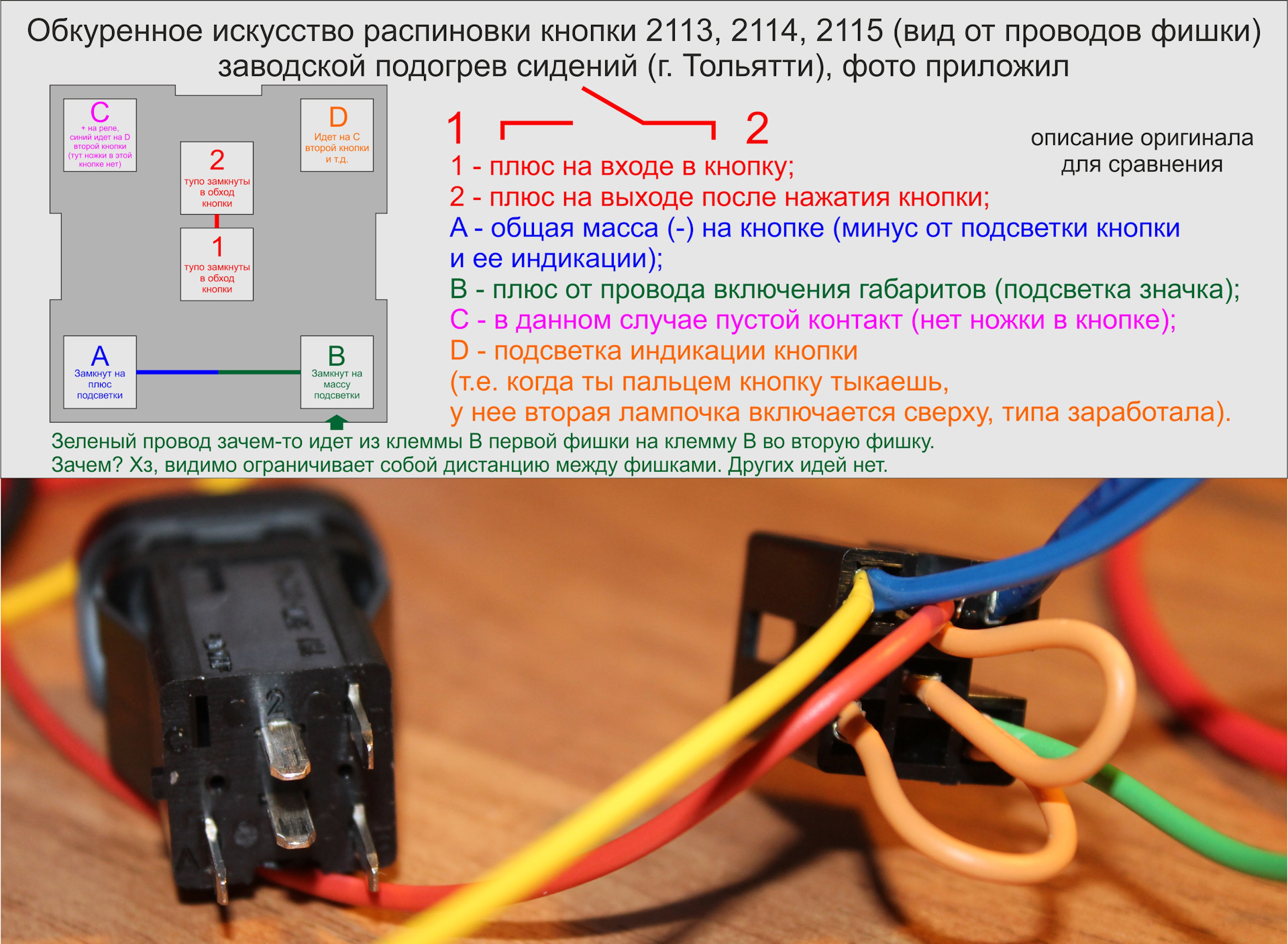 Распиновка фишки ваз 2114 Скрытое подключение антирадара и видеорегистратора через Накладка тоннеля КПП по