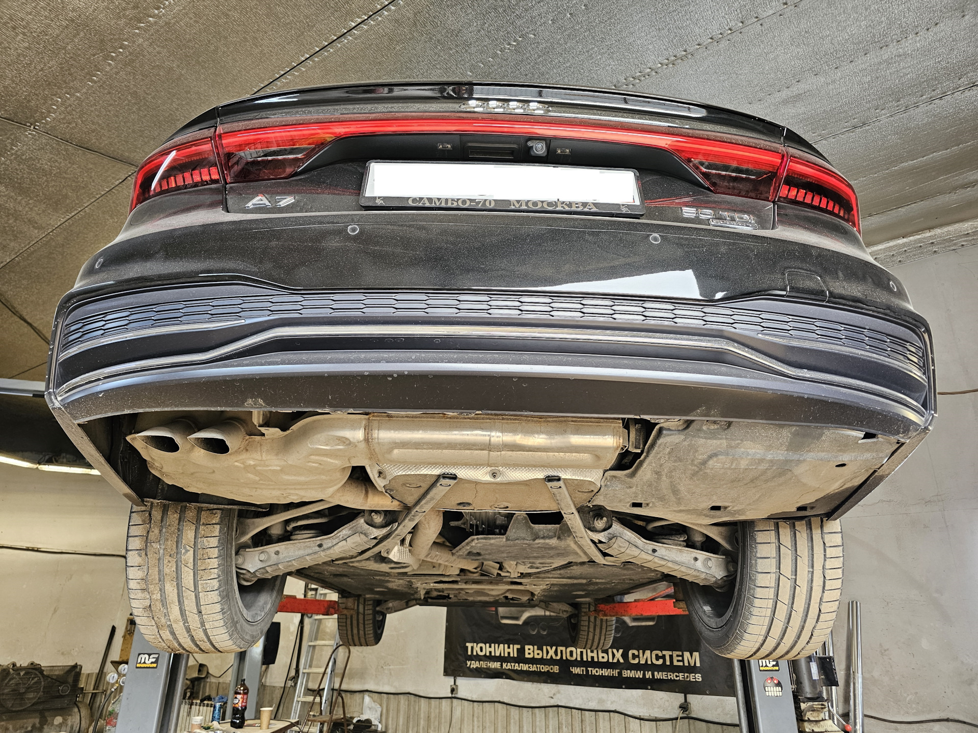 Задний диффузор S и раздвоение выхлопа — Audi A7 Sportback (2G), 3 л ...