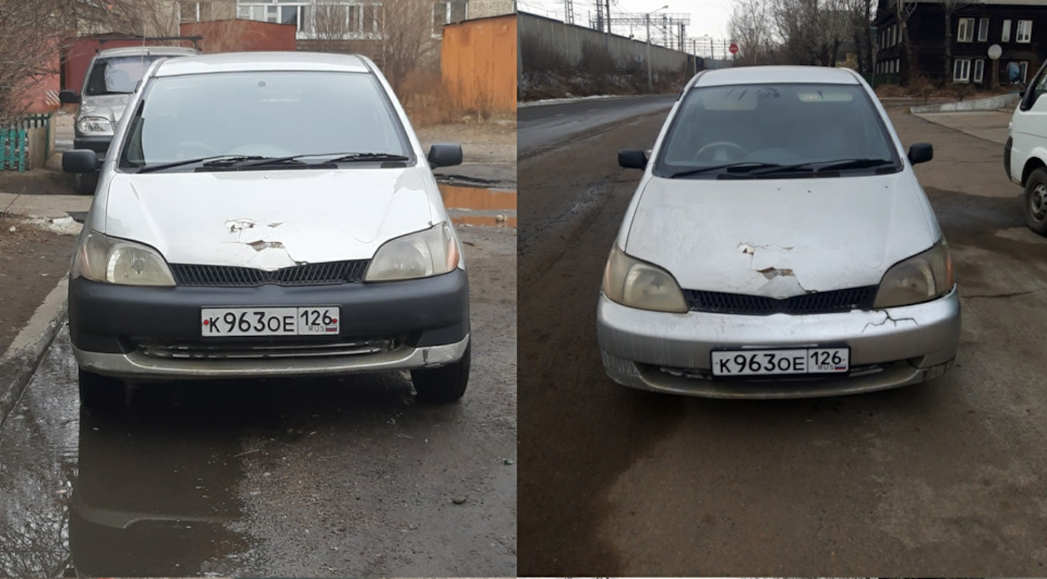 Замена бампера — Toyota Platz, 1 л., 2002 года | стайлинг | DRIVE2