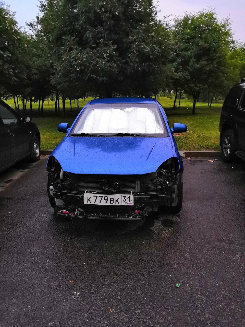 Покрас переднего бампера и покрытие фар лаком — KIA Rio (2G), 1,4 л ...