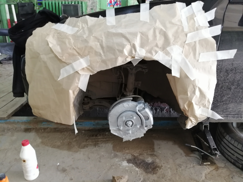 покраска суппортов жаростойкой краской — Hyundai Elantra (4G), 1,6 л ...