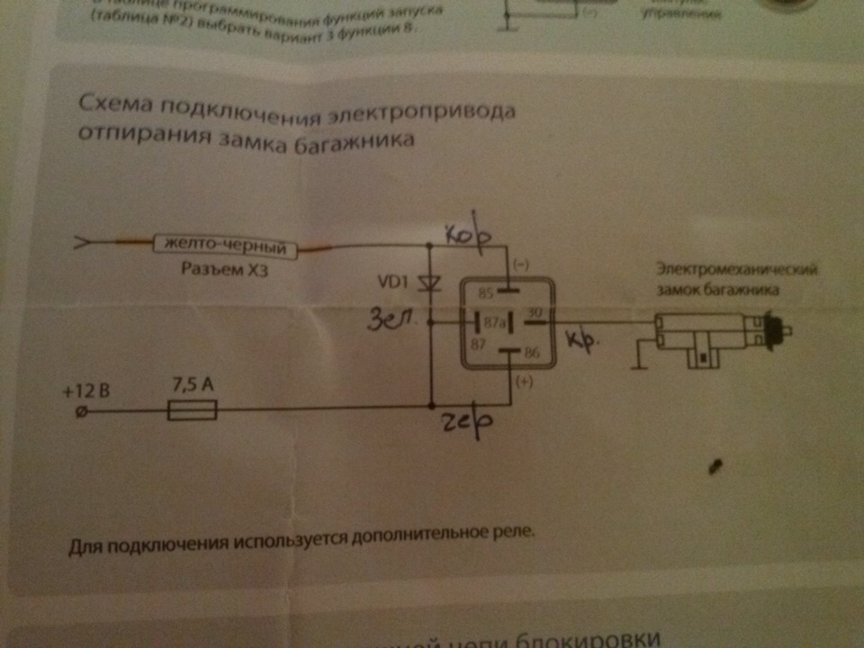 Не открывает багажник с брелка сигнализации