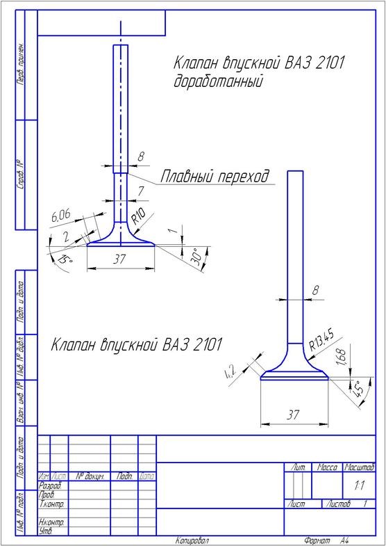 Толщина клапанов. Чертеж клапана ВАЗ 2101. Чертеж клапана ГБЦ 16 клапанов ВАЗ. Клапан впускной 2112 чертеж. Впускной клапан ЗИЛ 130 чертеж.