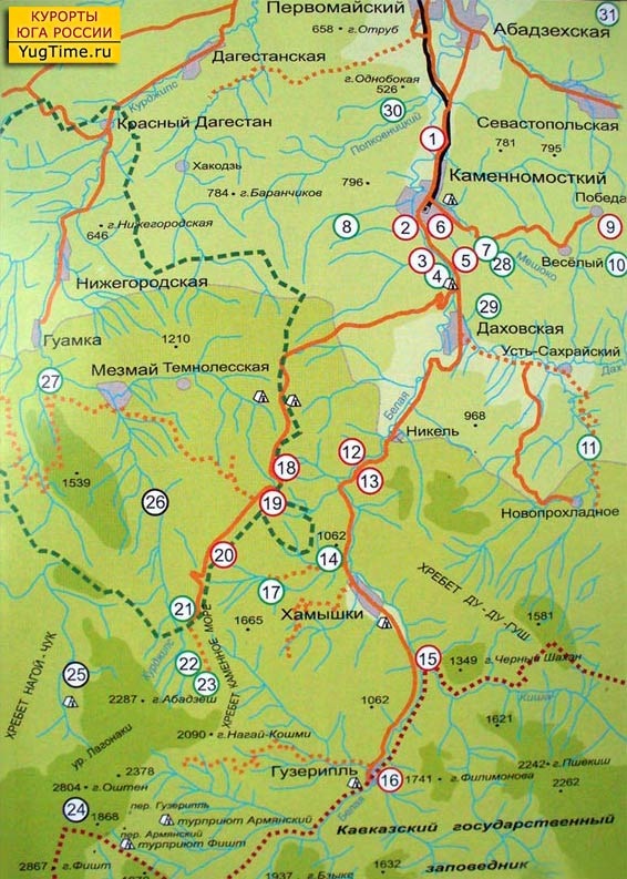 Каменномостский карта достопримечательностей