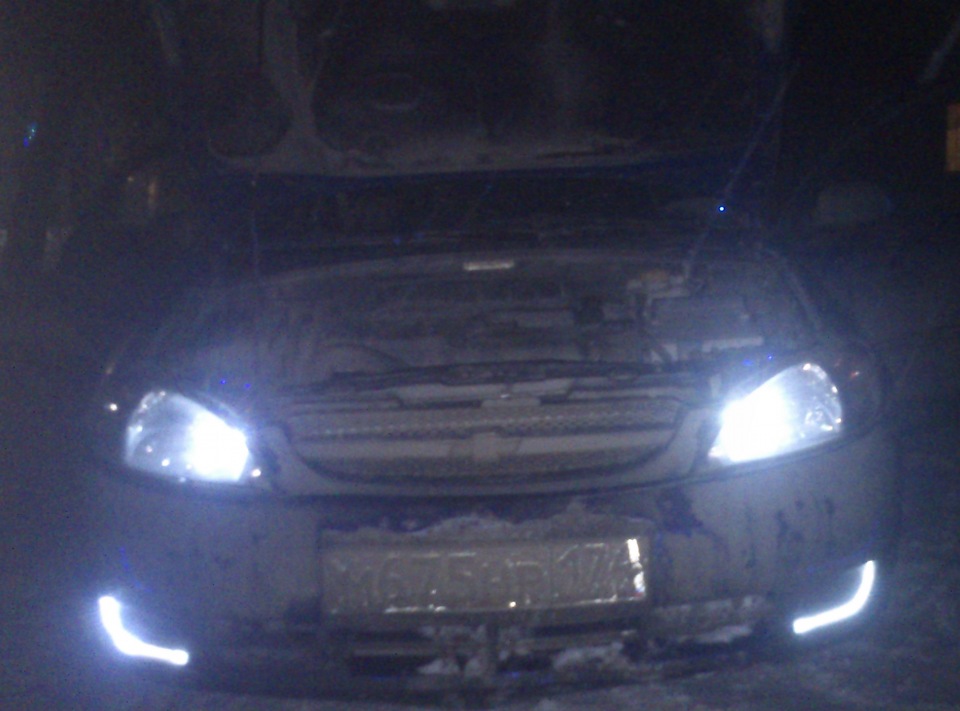 Светодиодные реснички на противотуманки — Chevrolet Lacetti 5D, 1,4 л ...