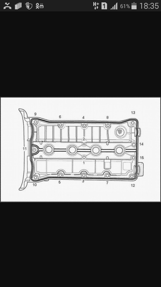 Схема затяжки клапанной крышки дэу нексия 16 клапанов