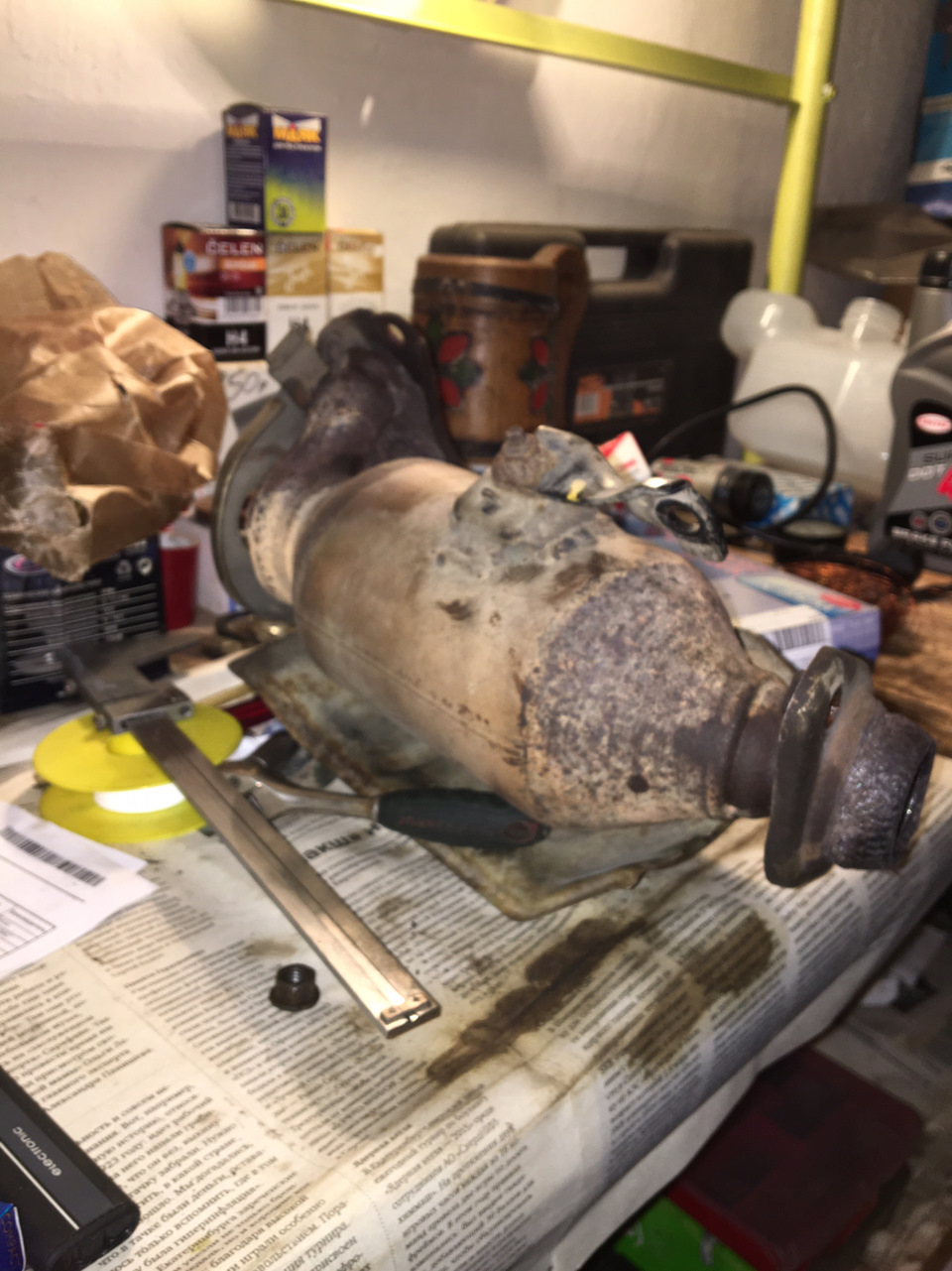 11#.Вонючий выхлоп, выбивание каталика ) 24.02.17 — Peugeot 107, 1 л ...