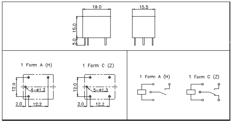 Реле hg4119 012 1z8 f схема