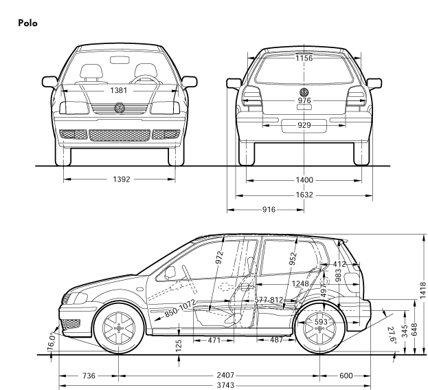 Фольксваген поло седан чертеж