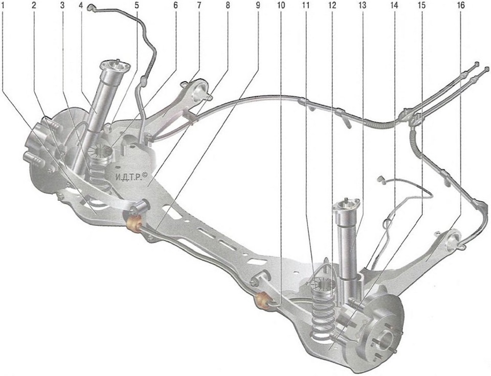 схема задней подвески киа спортейдж 3 передний привод