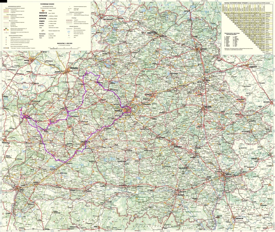 Карта брестской области со всеми населенными пунктами автомобильная