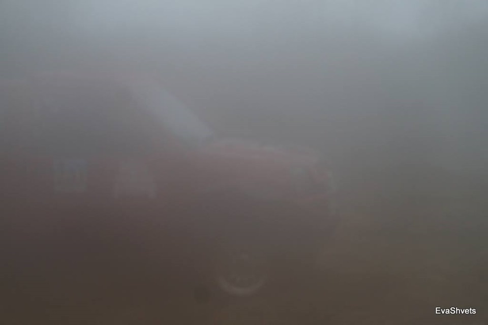 Единственная фотка с СУ, которую успела сделать жена ))) Поросенок в тумане. — Suzuki Jimny (1G)