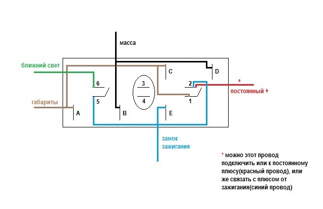 Схема подключения ближнего света фар на ваз 21213