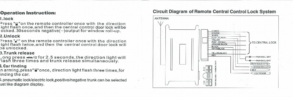 Keyless entry system инструкция на русском схема