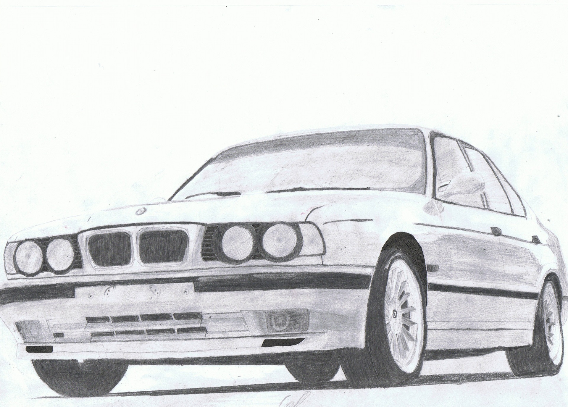 Рисунки бмв. BMW е34 карандаш. BMW e34 рисунок. BMW e34 рисунок карандашом. BMW 520i e34 карандашом.