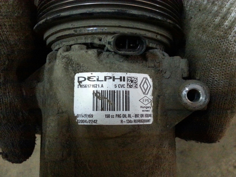 Замена масла и подшипника кондиционера . — Renault Megane II, 1,6 л ...