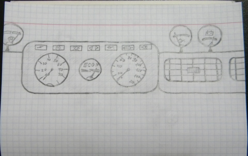 Эскиз приборной панели