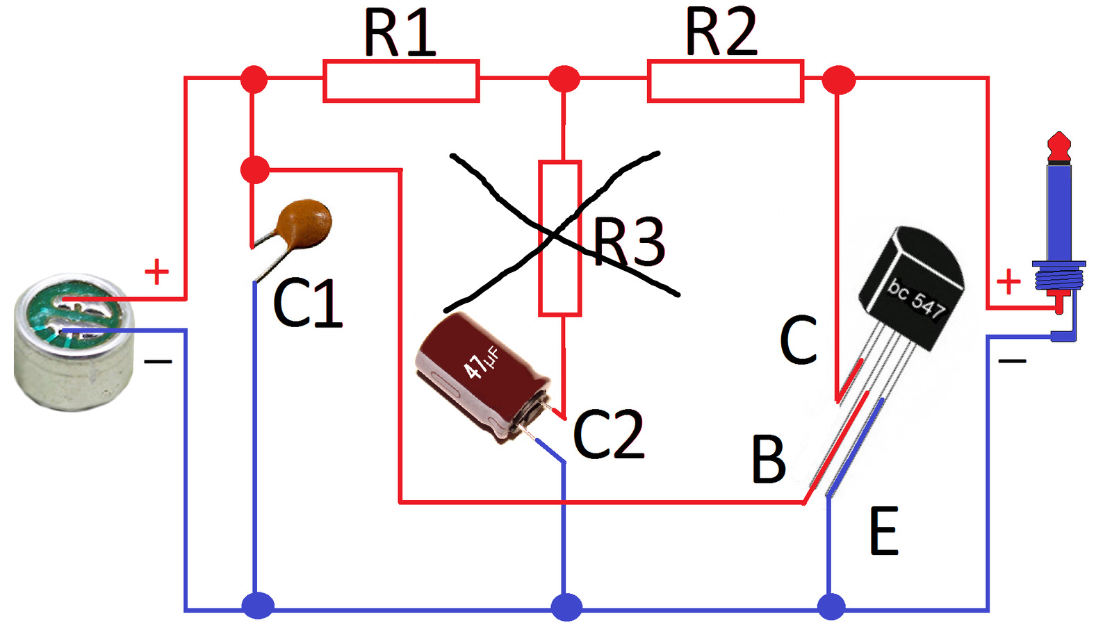 Усилитель для электретного микрофона на 1 транзисторе