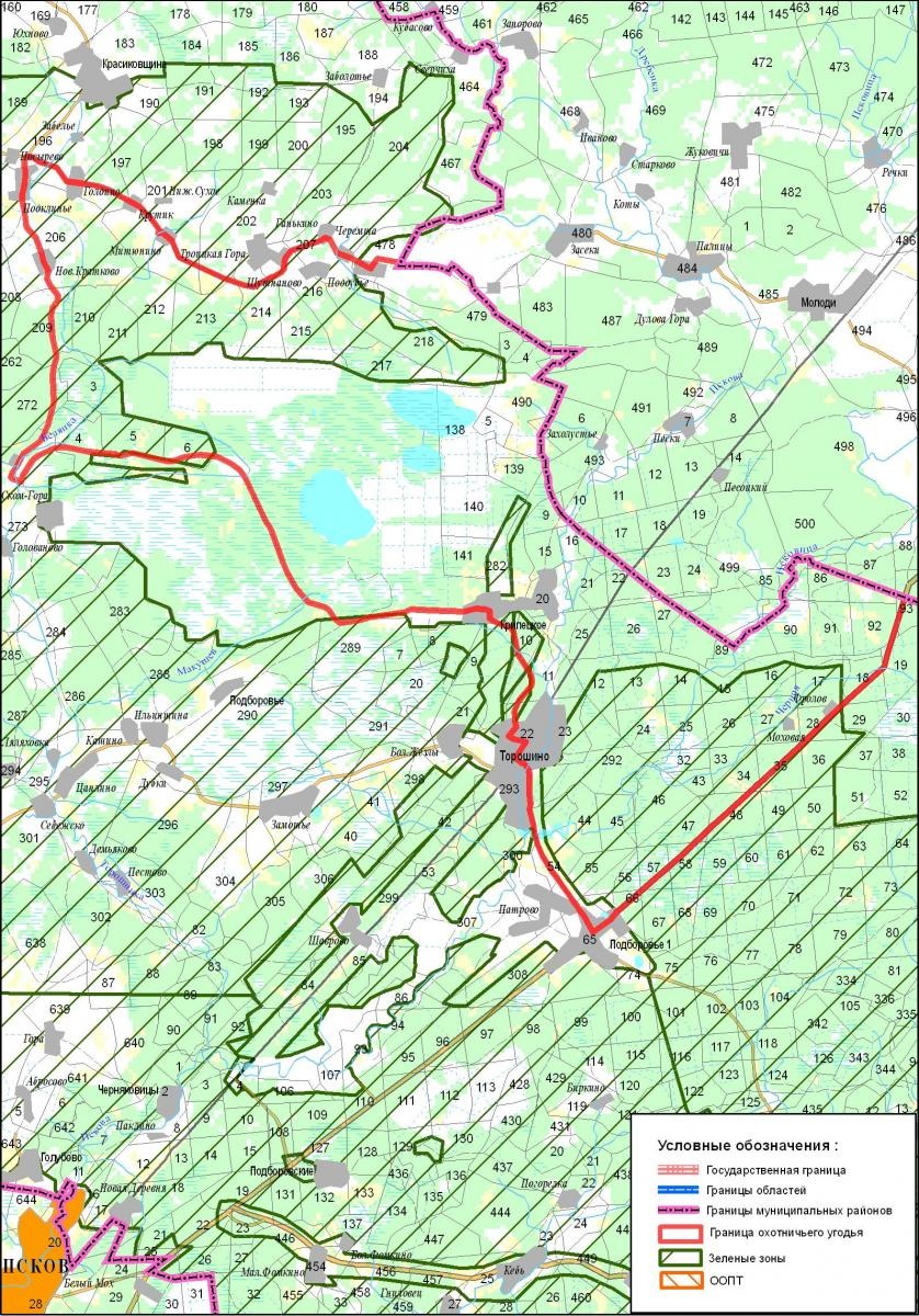 Карта охотничьих угодий псковской области карта