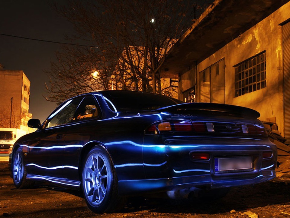 nissan silvia s14 ночью