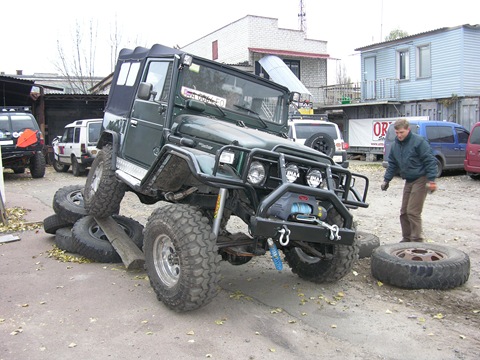 Suspension travel tests diagonal - Toyota Land Cruiser 34L 1983