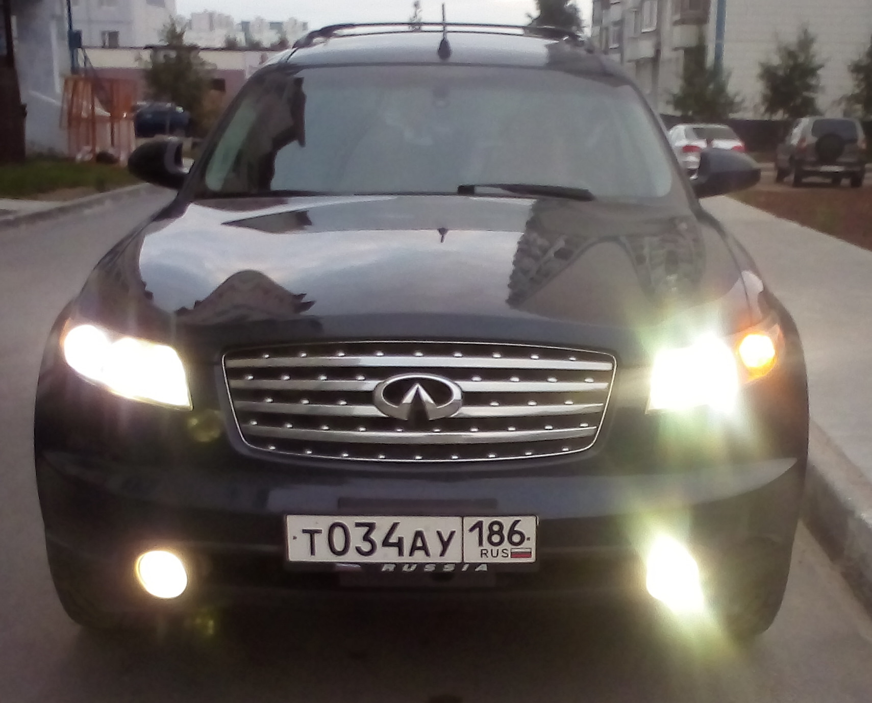 Штаное ДХО и ДХО в поворотник — Infiniti FX (1G), 3,5 л, 2007 года ...