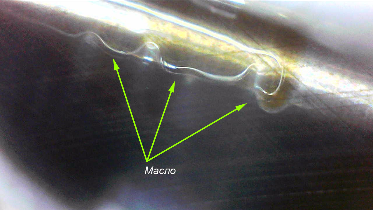 Масло на стенках цилиндра при эндоскопии